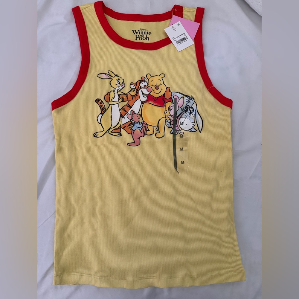 Disney Winnie the Pooh yellow tank top size medium